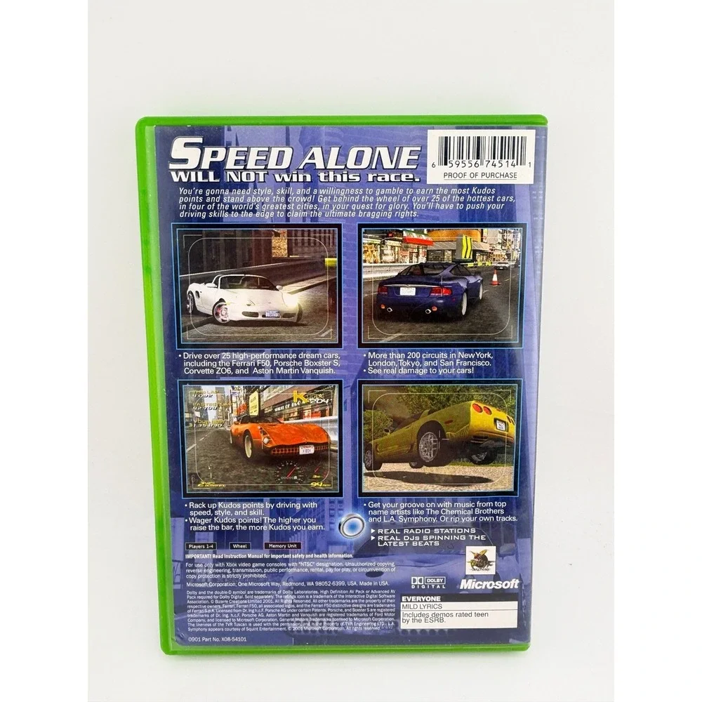 Project Gotham‎ Racing Microsoft Xbox 2001 Original OG Xbox CIB Manual Included